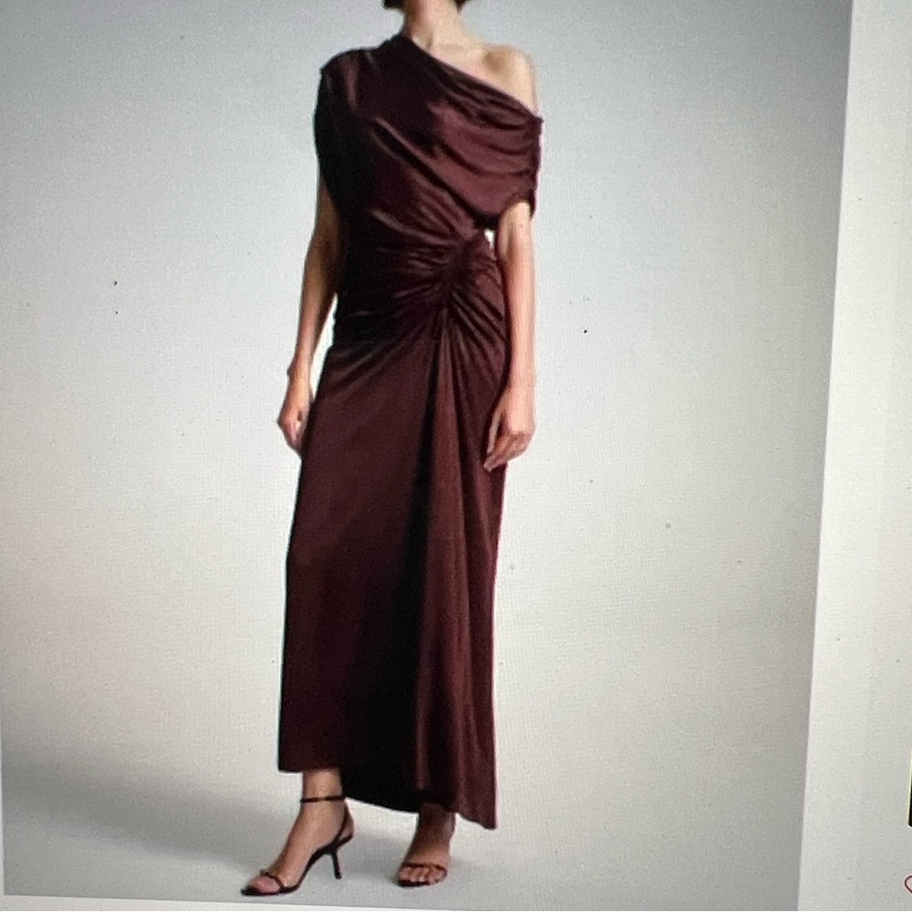 NWT A.L.C Satin Maxi Dress - Brown called Penny